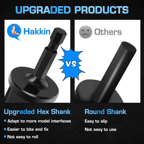 Comparison of upgraded hex shank vs round shank for HVAC Copper Tube Expander Set For Pros And DIYers, 7 Piece Repair Kit