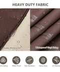 Outdoor Furniture Set Cover 4 Piece Heavy Duty 600D Waterproof Patio Covers beige and brown fabric with water droplets