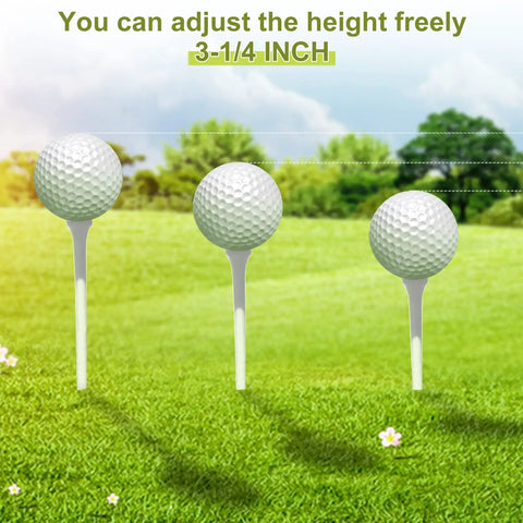 One Thousand Bulk Golf Tees Three And One Quarter Inch Wooden Bamboo Tees White For Practice And Training on grass