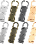 8 Pcs Metal Zipper Pull Tabs Replacement Kit For Luggage Jackets Purses Backpacks Coats And Suitcases Clip On 26mm Zipper Pulls