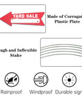 Red Arrow Yard Sale Signs With Stakes 16x5 Inches Double Sided Outdoor Estate Sale Signs For Business infographic