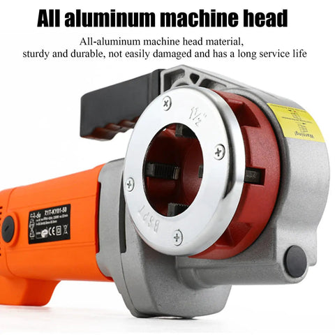 Top Shelf Portable Electric Pipe Threader With A Heavy Duty Copper Motor, Handheld Threading Machine For Galvanized Steel And Plastic Piping, No Sweat Lightweight Build For Quick Field Repairs with all aluminum machine head.
