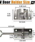 Heavy Duty 4 Inch RV Door Holder 304 Stainless Steel Camper Door Stop With Mounting Hardware size diagram showing dimensions.