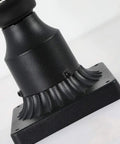 Close-up of the base of an Outdoor Post Light With E26 Socket, 3-Inch Pier Mount, Waterproof Black Lantern With Water Glass Shade.