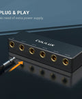Passive One Quarter Inch Audio Splitter Box With Five TRS TS Outputs For Guitar Signal, Studio Recording, Live Performance And Gigs