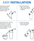 Easy install steps for Shower Filter With High Pressure Water Flow For Softer Skin And Lush Hair, Reduces Chlorine