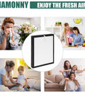 TZ-K2-A Compatible 3 In 1 H13 True HEPA Filter Replacement with Activated Carbon and Pre Filter for ToLife TZ-K2 Air Purifier 4 Pack, family using filter