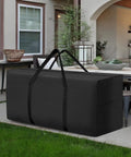 Extra Large 68 Inch Outdoor Cushion Storage Bag For Patio Furniture All Weather Waterproof With Zipper And Handles Fits Cushions Up To 68 Inches Long, 29 Inches High, 20 Inches Wide Black on patio
