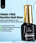 9 In 1 HEMA Free TPO Free Nail Glue Gel For Acrylic Tips And Clear Press On Nails Ultra Strong UV Nail Glue bottle close-up
