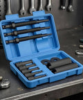 Heavy Duty Bearing Puller Extractor Set Inner Housing Removal Kit For Cars Cycles EVs Made From Tough 45 Steel Thermal Harden Dark Finish Has Rods Sleeves Tubes Washers In Smart Carry Case Top Gear For Mechanics Nailing Ride Repairs Daily Now blue case