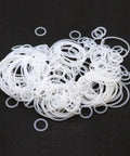 Pro Grade White Silicone O Ring Gasket Assortment Kit For Food Grade Sealing 2mm Cross Section 5 To 80mm Diameter, assorted rings