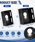 Two Pack Upgrade Pro Grade Drywall Outlet Cutter Set showing small and large sizes with precise measurements for clean openings