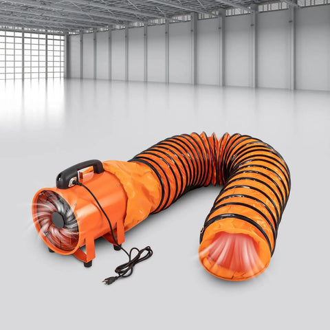 Heavy-Duty Portable Air Blower with Hose For Fast Ventilation And Extraction, 10-Inch Duct, High-Velocity Exhaust Fan in warehouse
