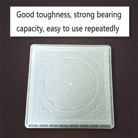 Two Piece Concrete Molds For Walkways Diy Square Paver Stamps Flagstone Casting Reusable Garden Path Stone Patio Pavers 15.7 By 15.7 By 1.4 Inches For Diy Folks displayed top view