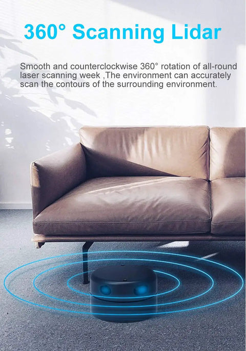 G2 Lidar Range Finder Sensor Module 12 Meter Range With 5K Hz Ranging Frequency For Indoor Use placed on carpet near sofa
