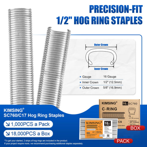 16 Gauge Pneumatic Hog Ring Gun For Cages, Wire Mesh, Traps And Upholstery With One Half Inch Ring Closure packaging