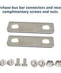 Top Shelf Heavy Duty Bus Bar Connectors With Two Point Two Inch Pitch Row Red Copper Terminal Blocks Nickel Plated For Battery Wiring Rig Ready Setup Includes Zero Hassle M6 Hardware with screws and nuts.