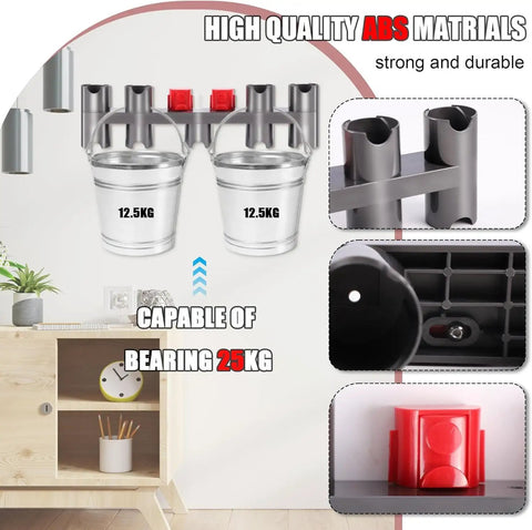 Wall Mount Accessory Holder For Dyson V7 V8 V10 V11 Vacuum Cleaners Docking Station Organizer Tool Holder showing weight capacity