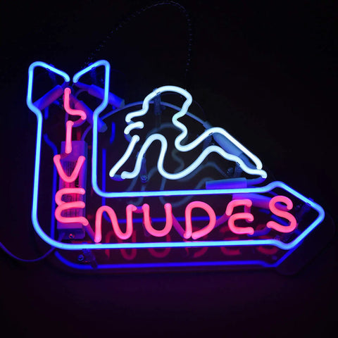 Live Nudes Neon Sign For Bars And Home Glass Neon Lights On Acrylic Backing Preassembled Wall Decor For Bedroom