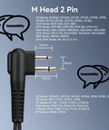 Covert Tube Earpiece With Mic For Walkie Talkies M Head 2 Pin Full Size PTT Surveillance Headset 5 Pack connector diagram
