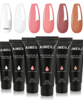 Hema-Free Poly Nail Extension Gel Kit With 6 Colors Pink Nude Clear A Cruelty-Free Vegan Friendly Builder Gel System