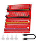 4 In 1 DDR3 DDR4 DDR5 UDIMM RDIMM Memory Diagnostic Tester Card Module And Motherboard Slot Kit with USB cable visible