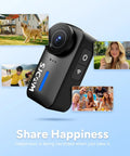 4K Mini POV Action Camera With 170 Degree Ultra Wide Lens 6 Axis Stabilization Waterproof Wearable Helmet Mount with family photos