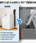 8 Ft Dryer Vent Hose Kit For Tight Spaces With 6 Layer Duct And 90 Degree Elbow Rubber Seal Connectors vs standard vent