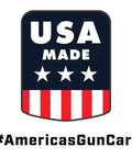USA Made shield logo with stars and stripes, #AmericasGunCare