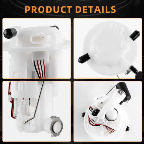 Electric Fuel Pump Assembly For Honda CBR250R CBR250RA CB300F CB300R CB300RA 2011 2016 Low Noise Quiet Operation Replaces 16700 KYJ 901 16700KYJ901 Plug And Play Fuel Delivery Upgrade showing product details in four views