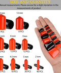 300 Pieces Vinyl End Caps Set In Red And Black For Screws And Bolts Rubber Like Protective Covers In 9 Sizes Shown In Hand