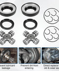 Ford Front Axle Seal And U Joint Kit For F250 F350 F450 F550 Beefed Up Heavy Duty Super Duty And Excursion With Dana 50 60 1998 To 2005 Replacement 2002692 50381 50491 SPL55 4X 41784 2 components laid out