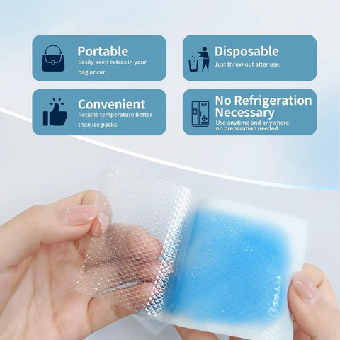 Stay Cool On The Go With Instant Cooling Ice Packs For Outdoor Activities, close-up of disposable cooling patch in hand