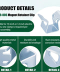 Houoto BP19-005 magnet retainer clip, silver metal, for Dexter 12.25-inch electric trailer brake magnets; set of 4