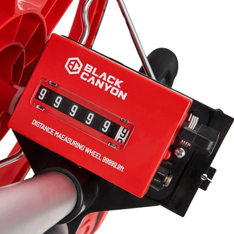 Close-up of the LCD screen on the Hella Portable Foldable Distance Measuring Wheel With Bright Lcd Screen And Built In Carry Strap Rolls Out Smooth For Contractors And Handyman Teams.