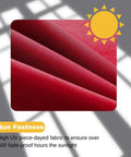 Close-up of red waterproof fabric used in outdoor chair cushions set of 2, featuring high UV resistance and fade-proof properties.