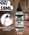 Pro Grade Glass Cutting Oil For All Cutting Tools Let Your Cutter Wheel Glide With Minimal Friction For Clean Scoring And Fewer Breaks Ideal For Stained Glass Mirrors Bottles Tiles Mosaic And Glass Cutter Wheels, 4oz bottle on wooden surface
