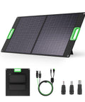 100W Portable Solar Panel With 23 Point 5 Percent High Efficiency Monocrystalline Cells, ETFE Foldable Charger, cables, and connectors