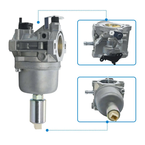 Front and side views of Carburetor Replacement Kit For Craftsman 42 Inch Riding Mower Lawn Tractor 14.5 To 21 HP Engine.