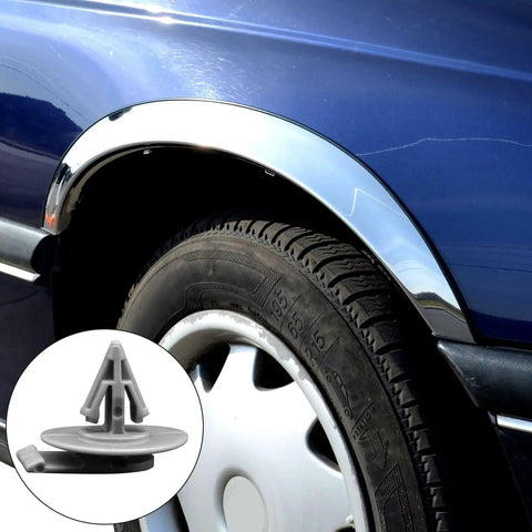 25Pcs Wheel Arch Trim Clips For Mini Cooper R50 R52 R53 R56 Exterior Plastic Fender Clips Replacement OEM Style Grey installed on car wheel arch