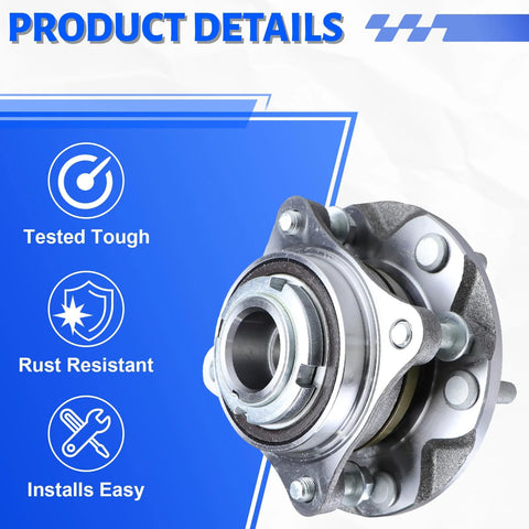 Front Wheel Bearing Hub Assembly Set 2x 950-004 Compatible With Toyota Tacoma 2005-2019, shown with product details and features