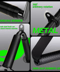 Close-up of Lat Pulldown Attachments Set for Home Gym with metal bars and rubber grips showing non-slip texture and 360-degree rotation