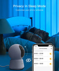 4MP Smart Pet Security Camera With Dual Band Wifi AI Motion Alerts Providing Hella Crisp Video Feed And Effortless Phone App Integration To Keep Tabs On Fur Babies And Small Toddlers Indoors with sleep mode settings and couple sleeping.