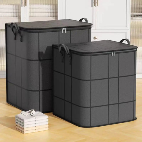 Tough As Nails Moving Storage Bags 2 Pack Hella Spacious Zippered Closet Organizers For Clothes in grey, ideal for heavy loads.