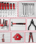 Mounted tools on a pegboard using 300 Piece Pegboard Hook Set For Garage And Workshop Organization Pro Grade Heavy Duty Durable Hardened Steel Pegboard Accessories For Hanging Tools Screws Bins And Craft Storage