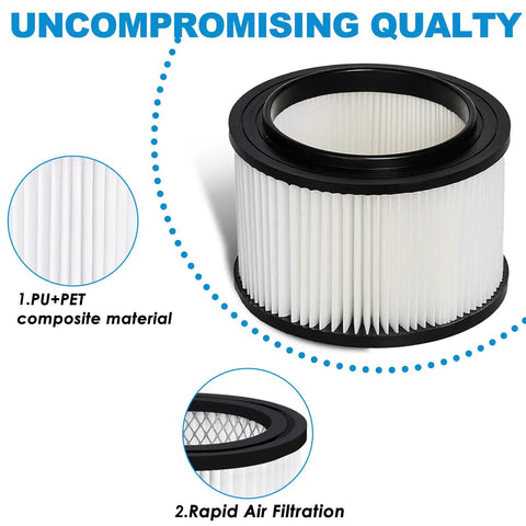 Filter from 2 Pack 17810 Filter Replacement Kit For 9-17810 3 To 4 Gallon Wet Dry Shop Vac Fits General Purpose Vac, showing material details.