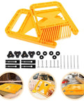 Badass Featherboard Kit For Table Saw Safety Setup Extended Yellow wood press blocks, heavy-duty jig with clamps and hardware.