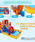 Inflatable Water Slide 10 In 1 Backyard Water Park with Bounce House and Splash Pool installation steps