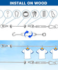 Heavy Duty 220 Feet One Eighth Inch Vinyl Coated 304 Stainless Steel Wire Rope Kit With Turnbuckles installation diagram.