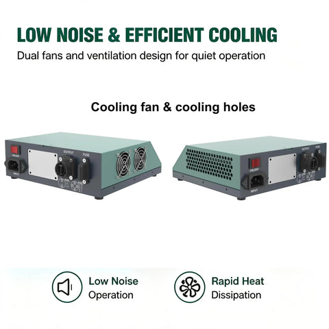 Top Shelf Portable Lithium Battery Equalizer 1.5 To 4.5V Touchscreen Cell Balancer showing dual fans for efficient cooling.
